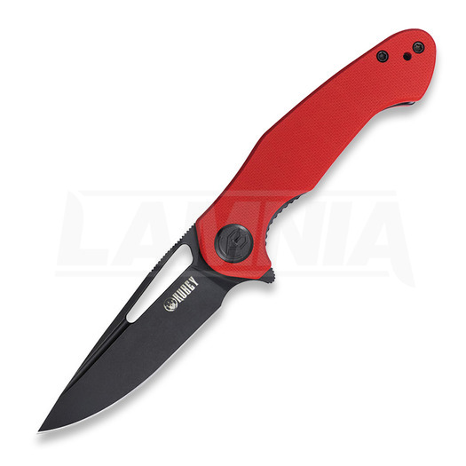 Kubey Dugu Linerlock Black. Red G10 folding knife