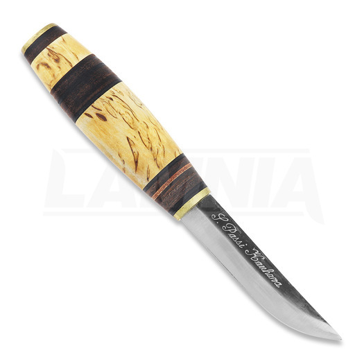 Нож Uniikkipuukot Vuolupuukko 2, leather / curly birch