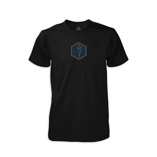 Prometheus Design Werx SPD Kraken Trident Deep Blue T-Shirt - Black t-shirt