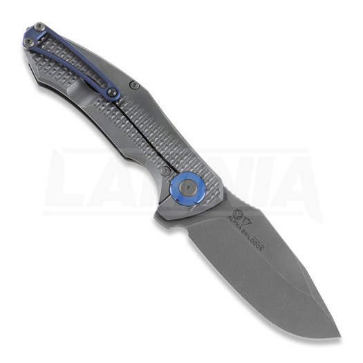 PMP Knives Alpha Smilodon Gray/Blue folding knife