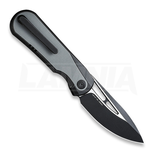 We Knife Baloo Black Titanium sulankstomas peilis, gray G10 21033-1