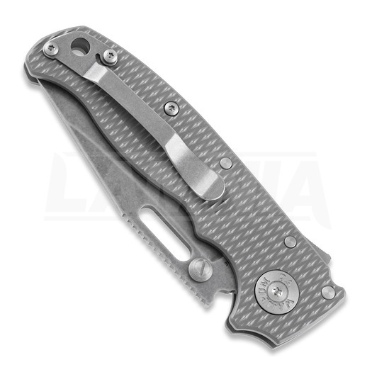 Demko Knives AD 20.5 Textured Titanium CPM3V foldekniv, clip point