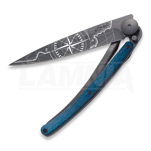 Deejo 37g Blue Beech Wood 折り畳みナイフ