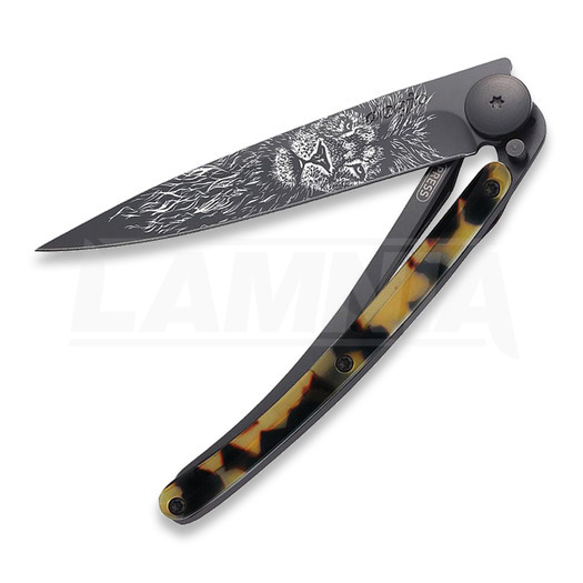 Deejo 27g Dark Turtle/Lion folding knife