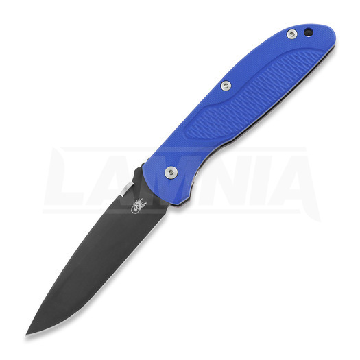 Hinderer Firetac Spanto Tri-Way Battle Black folding knife, Blue G10