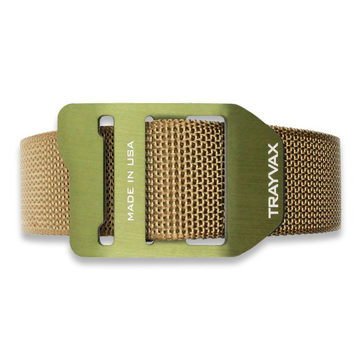 Trayvax Cinch belt, Tan-OD Green