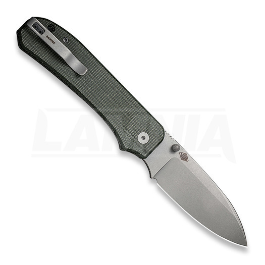 We Knife Big Banter Green Canvas Micarta folding knife WE21045-2
