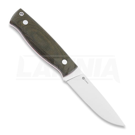 Coltello Nordic Knife Design Forester 100, elmax, green micarta, left-handed