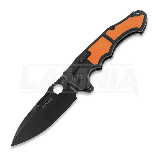 Andre de Villiers Pitboss 2 folding knife, G10 Black Orange