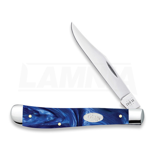 Pocket knife Case Cutlery SparXX Blue Pearl Kirinite Smooth Slimline Trapper 23445