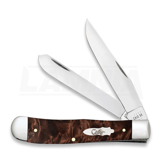 Case Cutlery Brown Maple Burl Wood Smooth Trapper pocket knife 64060