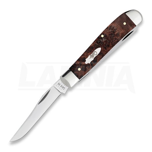 Перочинный нож Case Cutlery Brown Maple Burl Wood Mini Trapper 64062