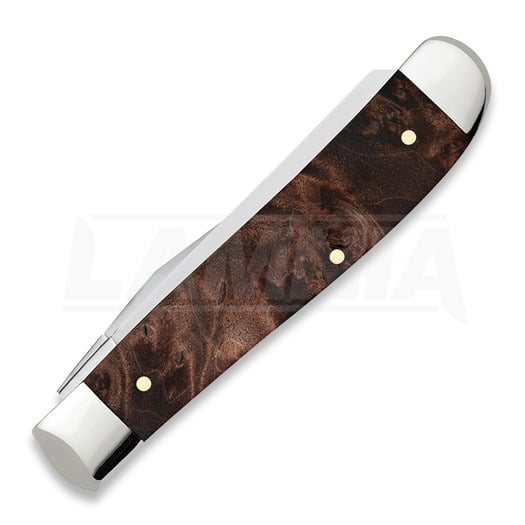 Case Cutlery Brown Maple Burl Wood Mini Trapper pocket knife 64062