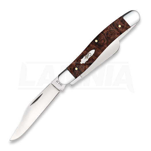 Case Cutlery Brown Maple Burl Wood Smooth Stockman linkkuveitsi 64065
