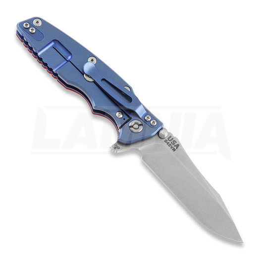 Hinderer Eklipse 3.5" Spearpoint Tri-Way Stonewash Blue/Red G10 folding knife