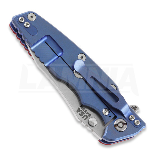 Складной нож Hinderer Eklipse 3.5" Spearpoint Tri-Way Stonewash Blue/Red G10