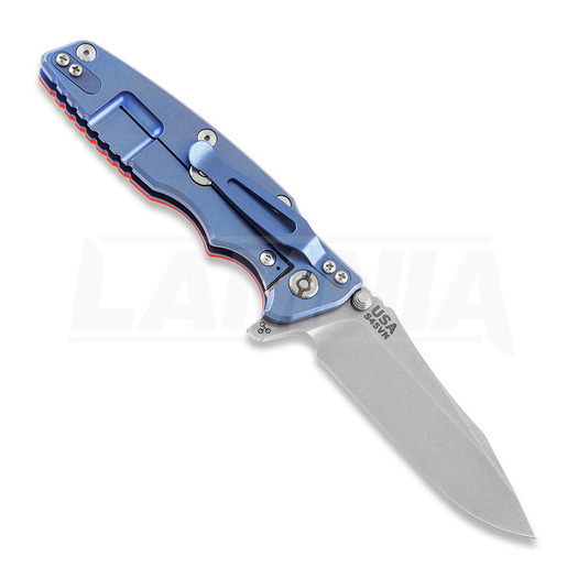 Hinderer Eklipse 3.5" Spearpoint Tri-Way Stonewash Blue/Orange G10 folding knife