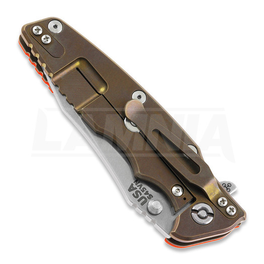 Hinderer Eklipse 3.5" Spearpoint Tri-Way Stonewash Bronze Orange G10 folding knife
