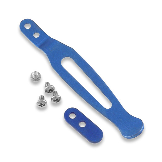 Hinderer Pocket Clip & Filler Tab set Titanium Stonewash Blue