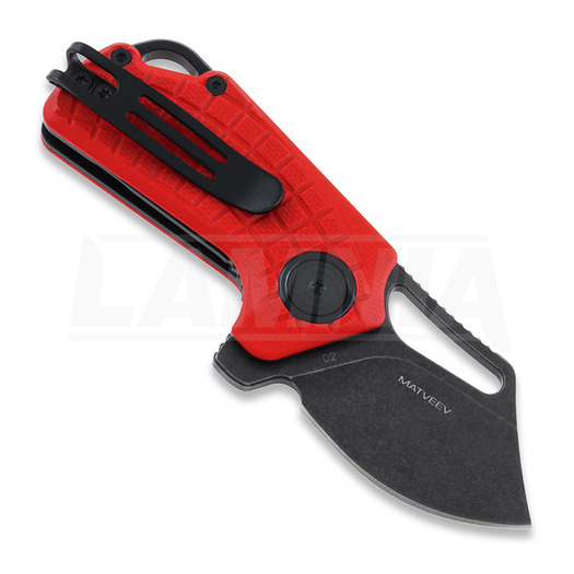 Black Fox Puck folding knife, red
