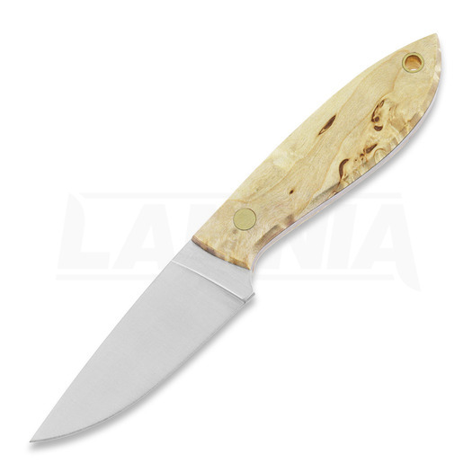 Brisa Bobtail 80 סכין, curly birch, flat, leather