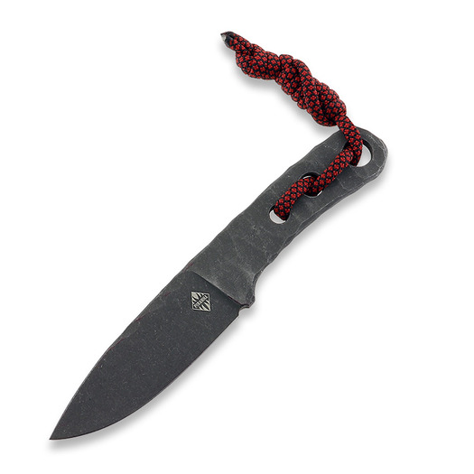 Piranha Knives Skeleton Necker kniv, red kydex