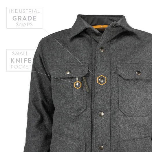 Prometheus Design Werx Shearling Mountain Jacket - Gray Tweed