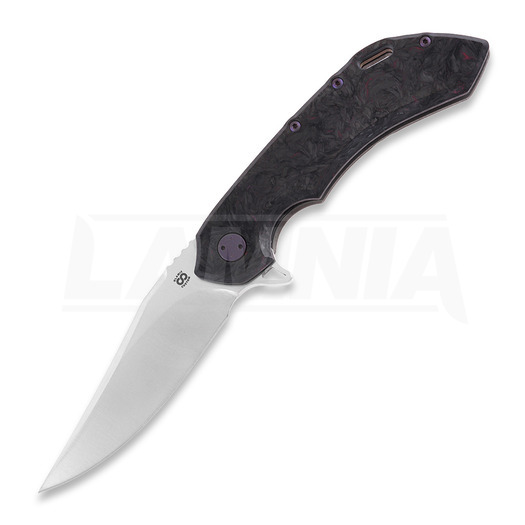 Olamic Cutlery Wayfarer 247 Bowie folding knife, Dark Matter, Purple