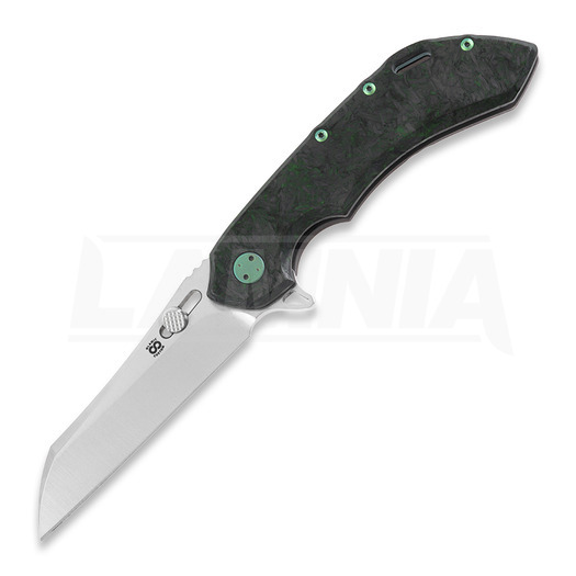 Olamic Cutlery Wayfarer 247 Wharncliffe folding knife, Dark Matter, Green