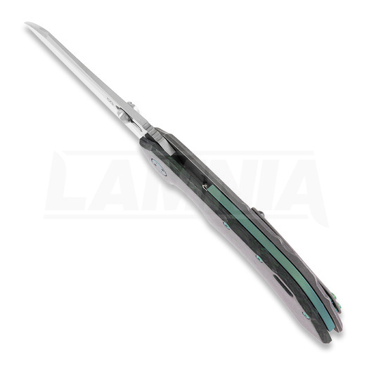 Couteau pliant Olamic Cutlery Wayfarer 247 Wharncliffe, Dark Matter, Green
