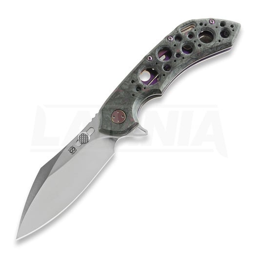 Складной нож Olamic Cutlery Wayfarer 247 Cutlass, Dark Matter, Purple Show Side