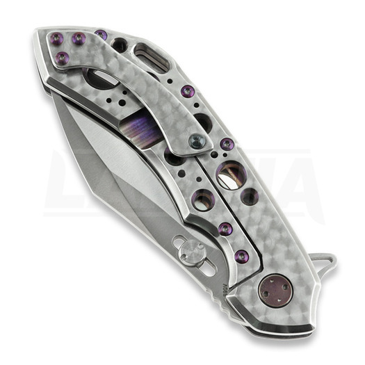 Olamic Cutlery Wayfarer 247 Cutlass 折叠刀, Dark Matter, Purple Show Side