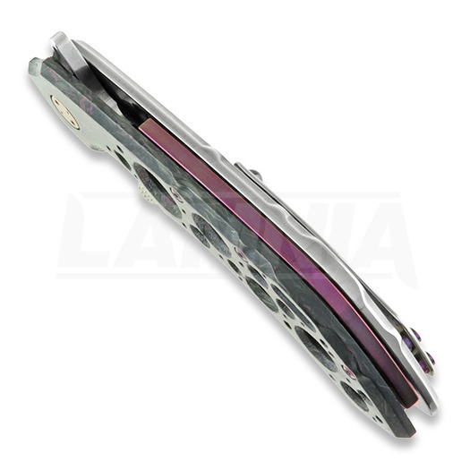 Olamic Cutlery Wayfarer 247 Cutlass sulankstomas peilis, Dark Matter, Purple Show Side