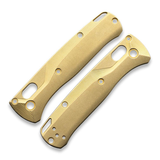 Flytanium Crossfade Brass Scales for Benchmade MINI Bugout, Stonewash