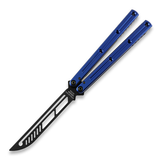 Couteau papillon d'entraînement Squid Industries Krake Raken Trainer V2.5 Inked Blue