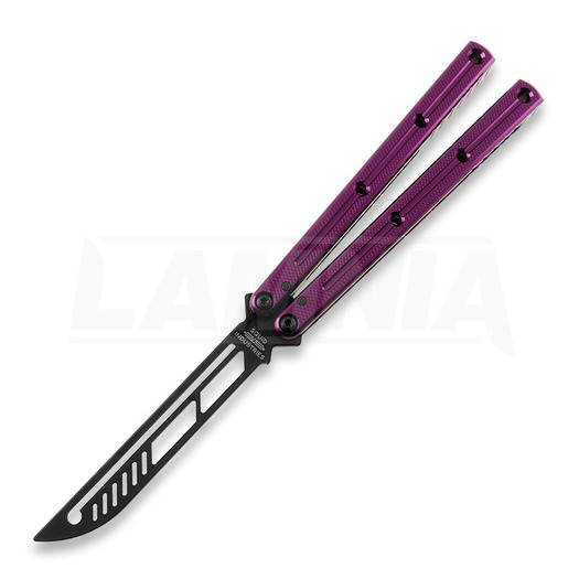 Couteau papillon d'entraînement Squid Industries Krake Raken Trainer V2.5 Inked Purple