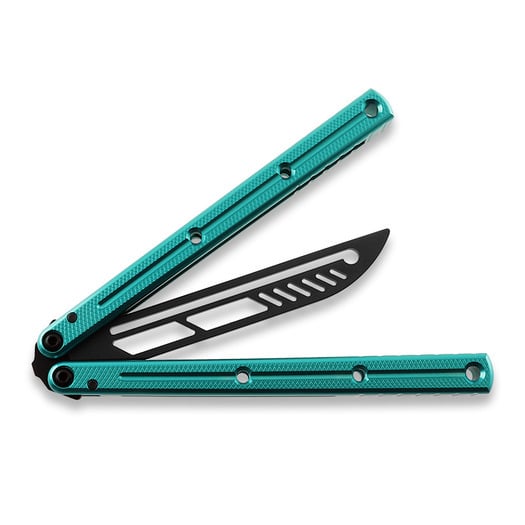 Coltello a farfalla per allenamento Squid Industries Krake Raken Trainer V2.5 Inked Teal