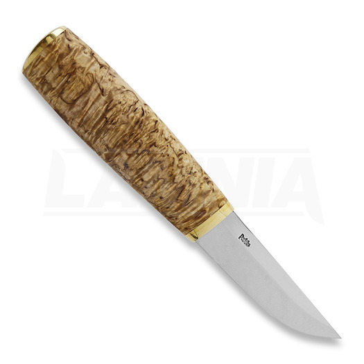 Pekka Tuominen Curly birch kés, Stabilized puukko