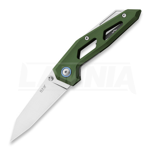 MKM Knives Edge Liner fällkniv, Green anodized aluminum MKEGL-AGR