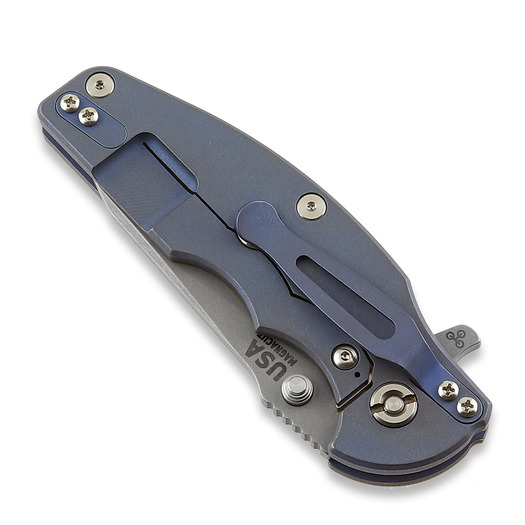 Hinderer Jurassic Magnacut Slicer összecsukható kés, Tri-Way Battle Blue, FDE G10