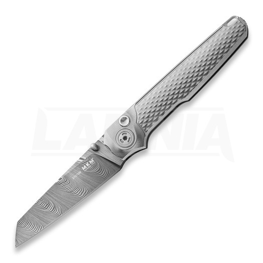 MKM Knives Miura Damasteel 折り畳みナイフ, Integral titanium handle MKMI-D
