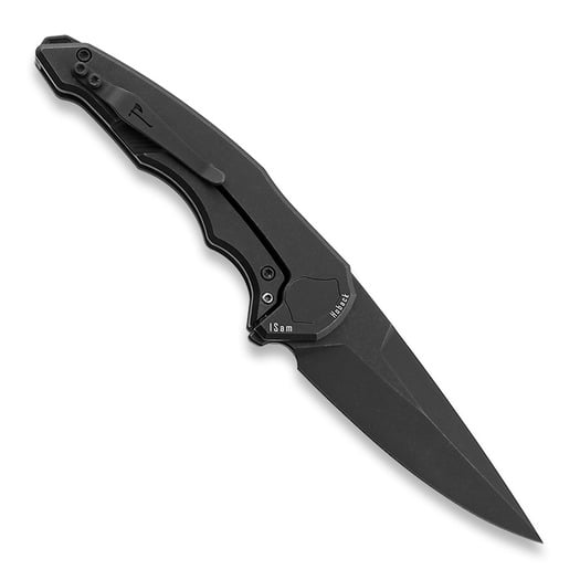 Coltello pieghevole Jake Hoback Knives OneSam with Fly Fishing Graphic, nero
