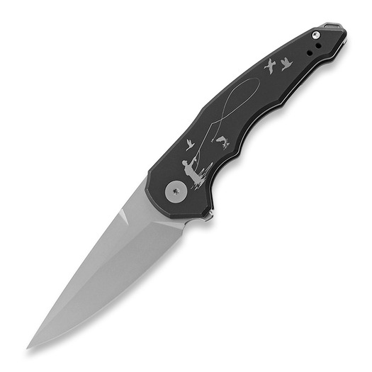 Navalha Jake Hoback Knives OneSam with Fly Fishing Graphic, preto