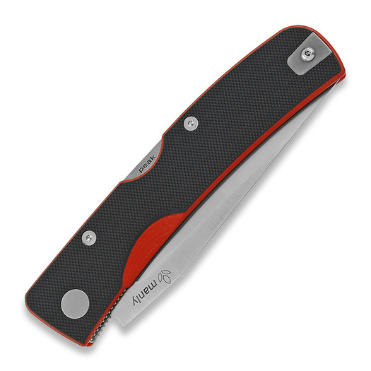 Manly Peak CPM-154 Two Hand Opening folding knife, red