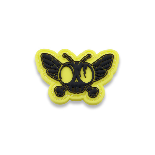 Flytanium Dead Fly Society 2" Yellow Dead Fly Logo kangasmerkki