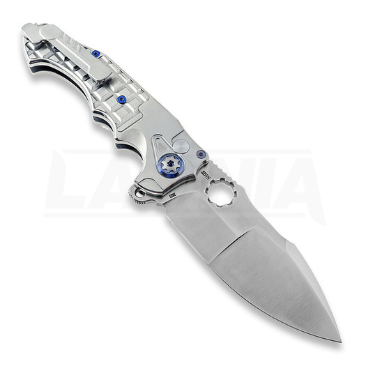 Andre de Villiers Alpha S összecsukható kés, Satin/Ti/Blue/Frag