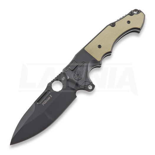 Andre de Villiers Mini Pitboss 2 folding knife, Black/Tan G10