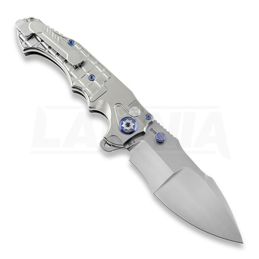 Andre de Villiers Javelin 折叠刀, Bead Blasted/Ti-Frag/Blue Anno