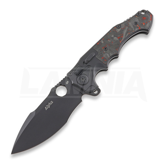 Andre de Villiers Alpha folding knife, Black/Redshred