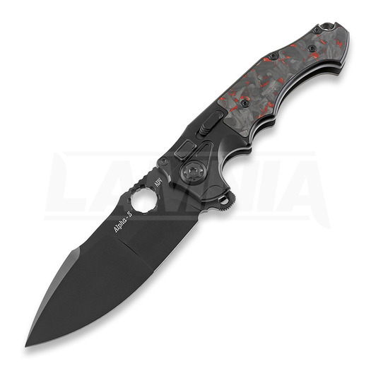 Andre de Villiers Alpha S folding knife, Black/Redshred
